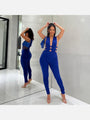 Lorena Sexy Pure Color Hollowed Out Fitted Jumpsuit - Vestir en Moda