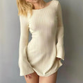Lorena Sexy Solid Pull Long Sleeve Knitted Dresses - Vestir en Moda