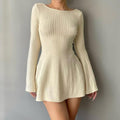 Lorena Sexy Solid Pull Long Sleeve Knitted Dresses - Vestir en Moda