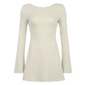 Lorena Sexy Solid Pull Long Sleeve Knitted Dresses - Vestir en Moda