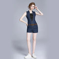 Luar Summer V-neck Slim Denim Women Rompers - Vestir en Moda