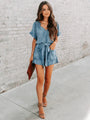 Lucía Ladies Denim Washed Distressed Loose Rompers - Vestir en Moda