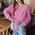 Lucía Spring Autumn Loose Solid Color High Waist Sweatshirt - Vestir en Moda