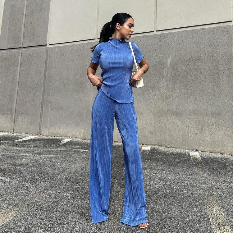 Lucy Pleated Casual Fashion Two Piece Sets - Vestir en Moda