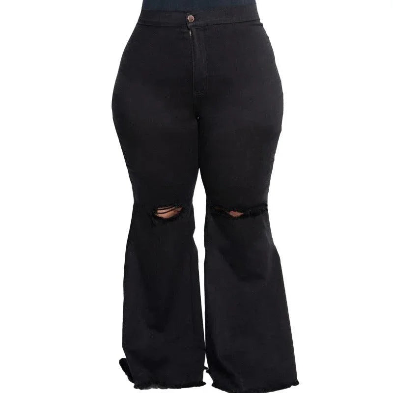 Lucy Plus Size Hole Speaker Trend Washing Women Denim - Vestir en Moda