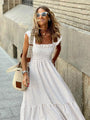 Luna Elegant Square Collar Plaid Summer Dresses - Vestir en Moda