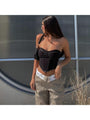 Luna Fashion Black Strapless Tube Tops - Vestir en Moda