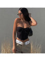 Luna Fashion Black Strapless Tube Tops - Vestir en Moda