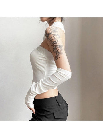 Luna Zipper Up Strapless 3 Piece Top