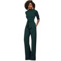 Lupe Women Clothing Solid Color Collar Five Quarter Sleeve Jumpsuits - Vestir en Moda