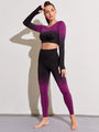 Lyla Gradient Exercise Clothes Breathable Fitness Two Piece Set - Vestir en Moda