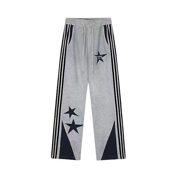 Lylah Vintage Star Embroidered Wide Striped Leg Pants - Vestir en Moda