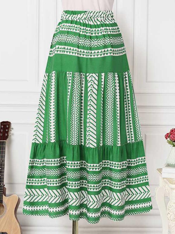 Lyra Retro Ethnic Stripe Printed Sexy Style Skirt - Vestir en Moda