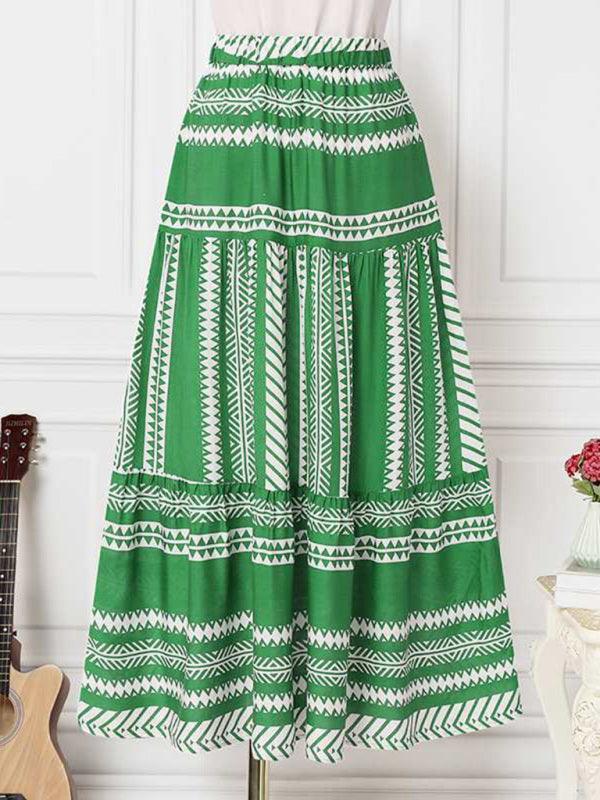 Lyra Retro Ethnic Stripe Printed Sexy Style Skirt - Vestir en Moda