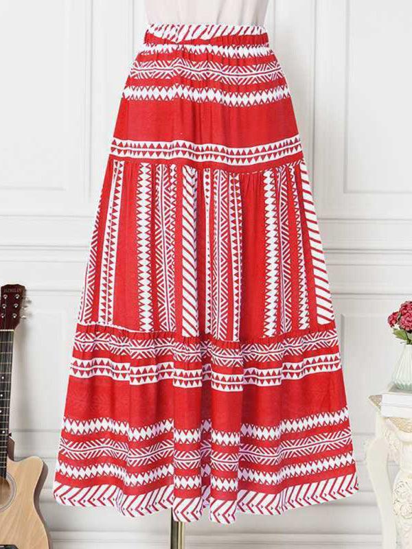 Lyra Retro Ethnic Stripe Printed Sexy Style Skirt - Vestir en Moda