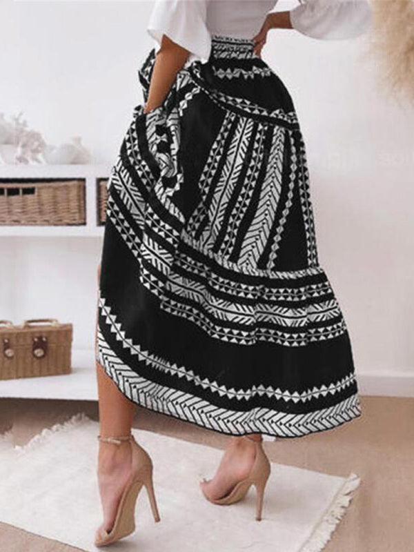 Lyra Retro Ethnic Stripe Printed Sexy Style Skirt - Vestir en Moda