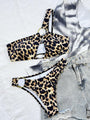 Maci Sexy Leopard Print Bikini One Shoulder High Waist Swimwear - Vestir en Moda