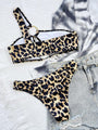 Maci Sexy Leopard Print Bikini One Shoulder High Waist Swimwear - Vestir en Moda