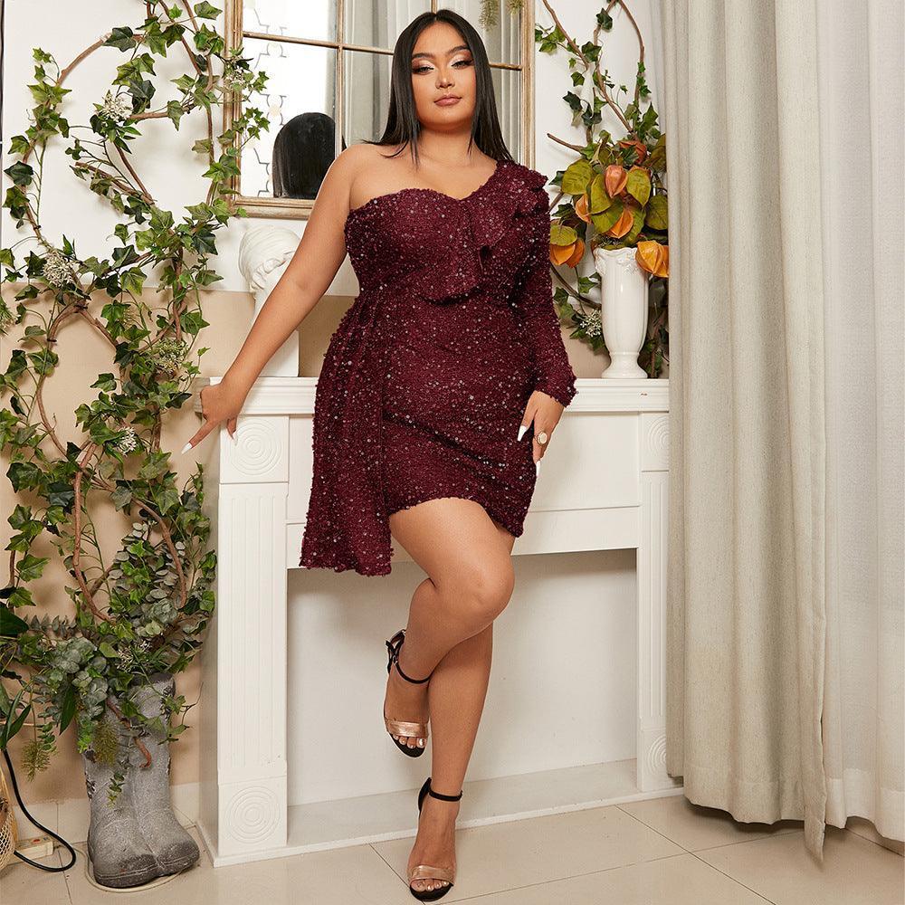 Maddie Plus Size Women Wedding Light Sequined Evening - Vestir en Moda
