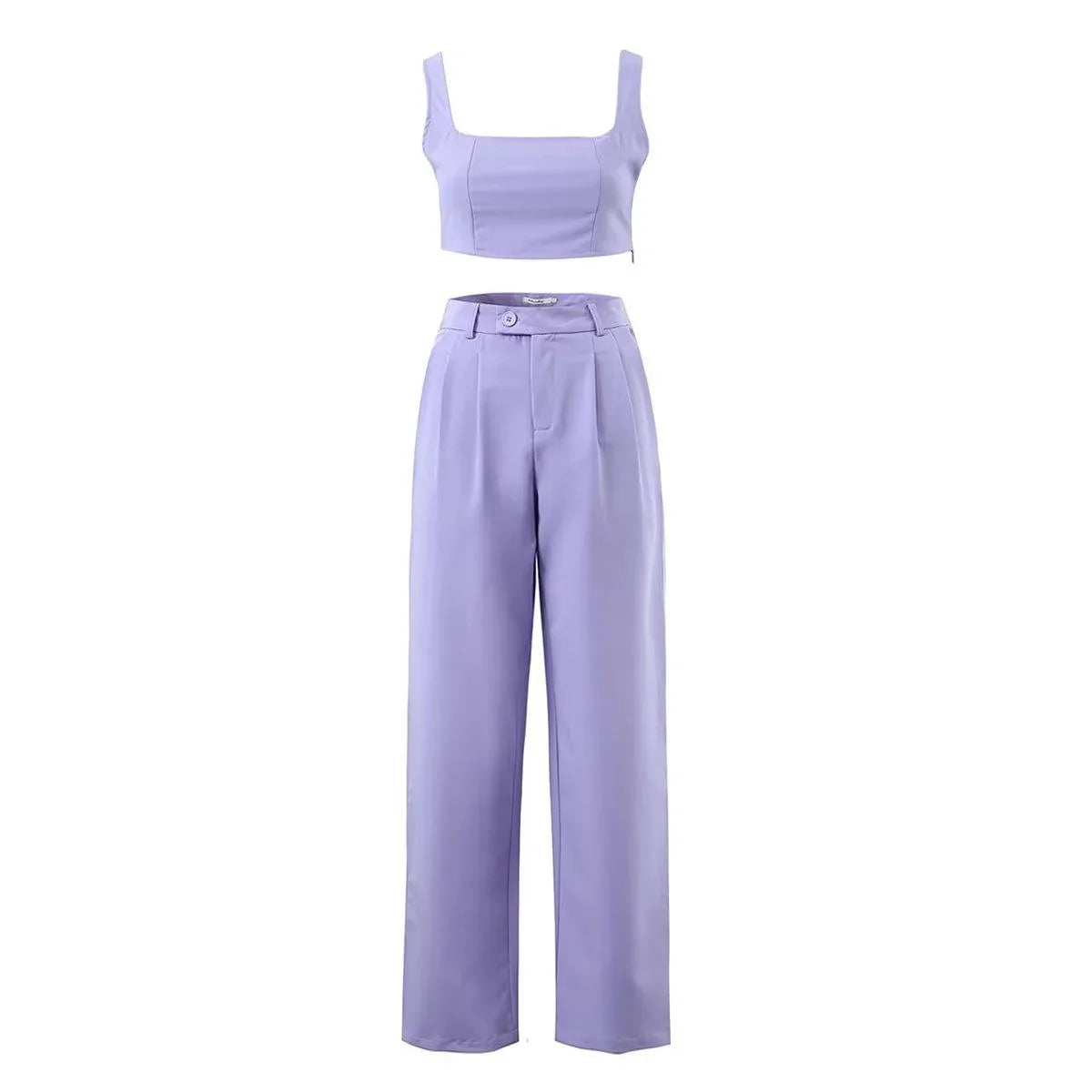 Madison Clothing High Waist Buckle Casual Two Piece Sets - Vestir en Moda