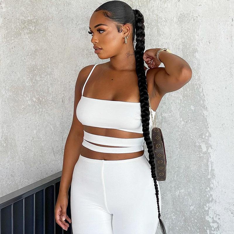 Madison Clothing Solid Color Sling Casual two pieces sets - Vestir en Moda