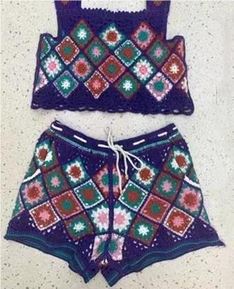 Madison Lattice High Waist Embroidered Shorts Two Piece Set - Vestir en Moda