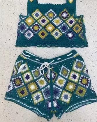 Madison Lattice High Waist Embroidered Shorts Two Piece Set - Vestir en Moda