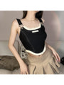 Magnolia New Fashion Patchwork Sleeveless Tank Tops - Vestir en Moda
