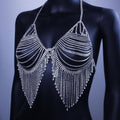 Magnolia Rhinestone Body Chain Suit Sexy Shiny Tassel Nightclub Clothing - Vestir en Moda