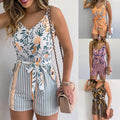 Mahra Women Elegant Summer Print Rompers Sleeveless - Vestir en Moda