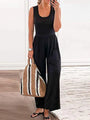 Maité Women Solid Color Loose Sleeveless Jumpsuits - Vestir en Moda