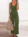 Maité Women Solid Color Loose Sleeveless Jumpsuits - Vestir en Moda