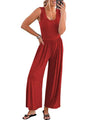 Maité Women Solid Color Loose Sleeveless Jumpsuits - Vestir en Moda