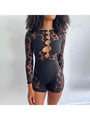 Malen New Dots See Through Hollowed Out Sexy Jumpsuit - Vestir en Moda