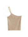 Margot Pure Color Beads Strap One Shoulder Top - Vestir en Moda