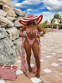 María Beach Striped Bikini And Cover Up 3 Piece Swimwear - Vestir en Moda