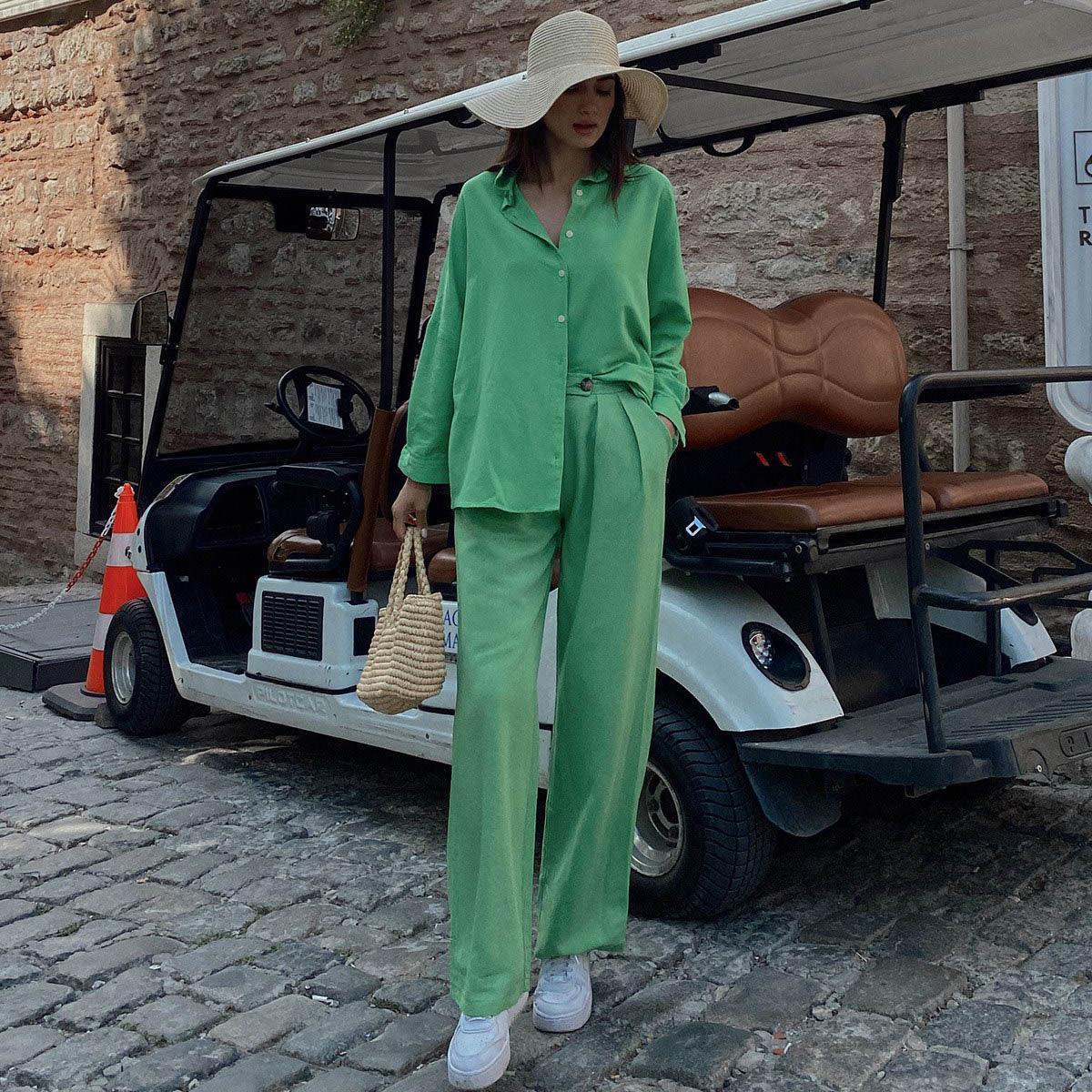Mariana Vacation Batwing Sleeve Straight Leg Trouser Two Piece Set - Vestir en Moda