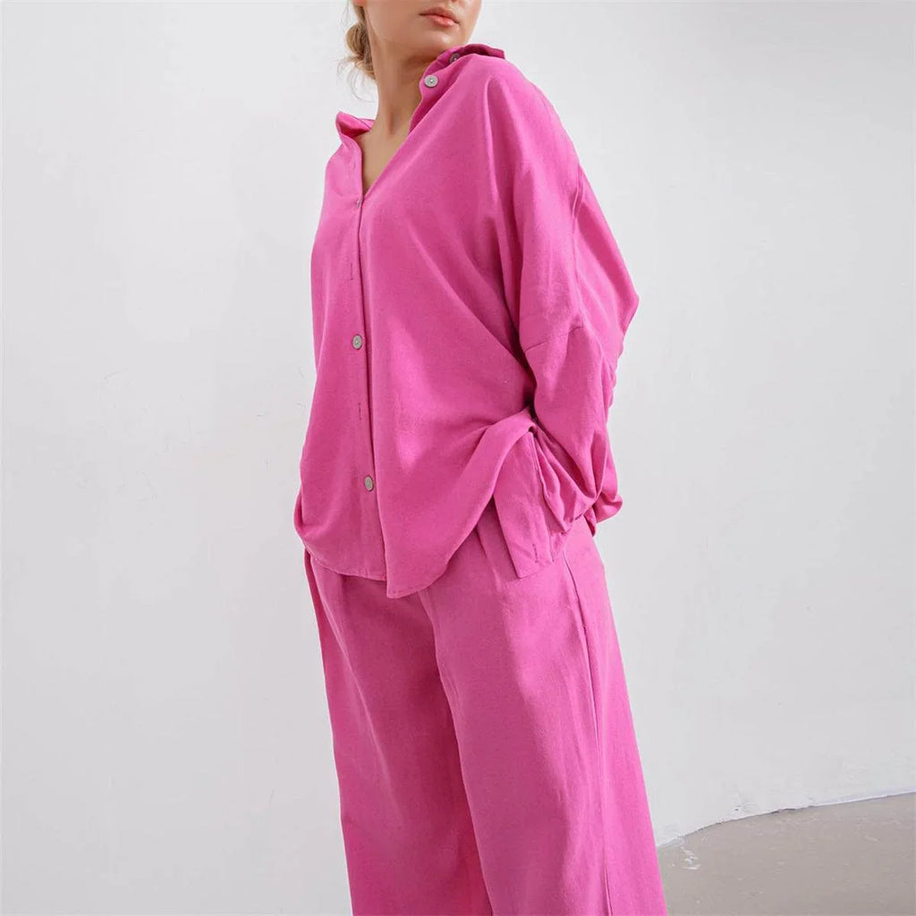 Mariana Vacation Batwing Sleeve Straight Leg Trouser Two Piece Set - Vestir en Moda