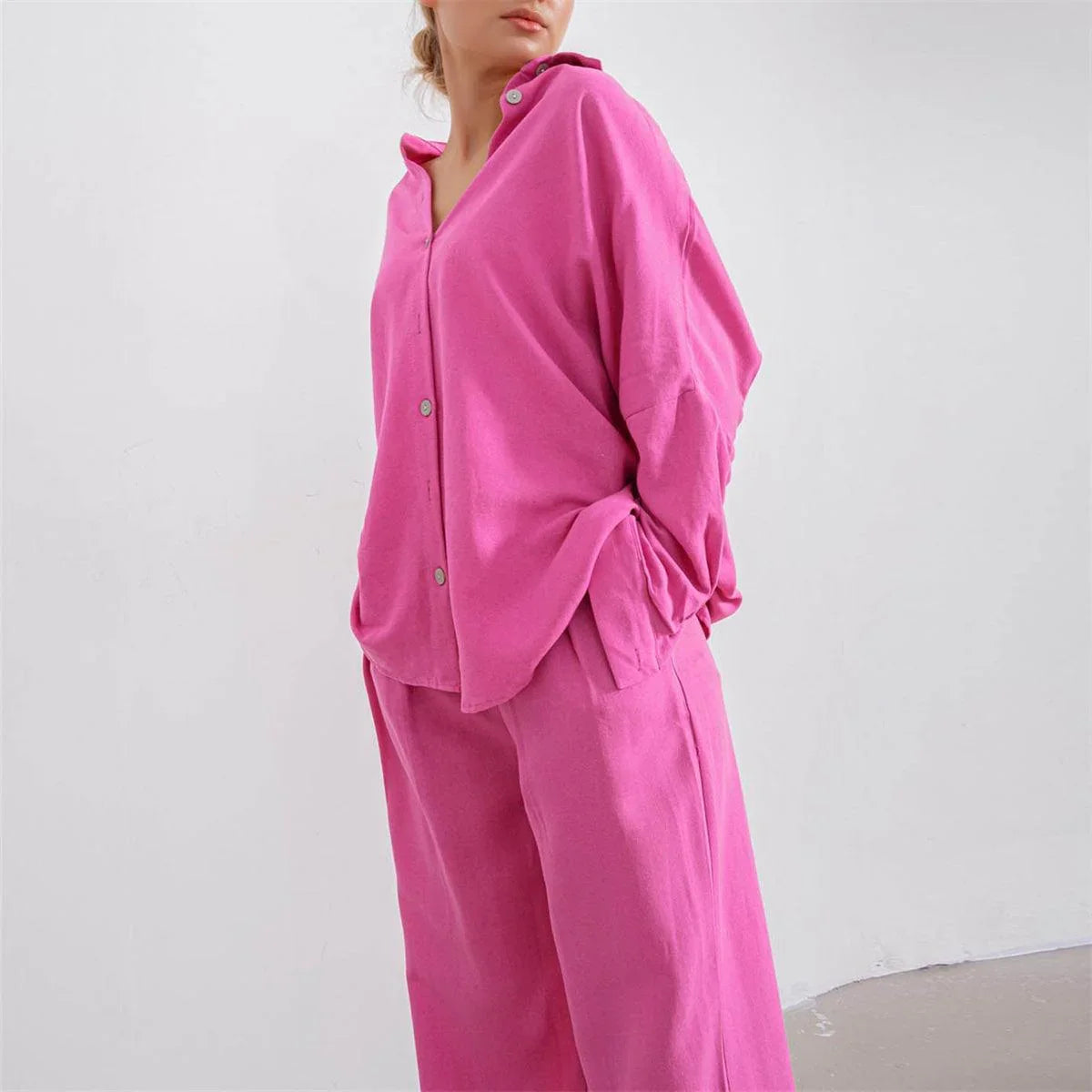 Mariana Vacation Batwing Sleeve Straight Leg Trouser Two Piece Set - Vestir en Moda