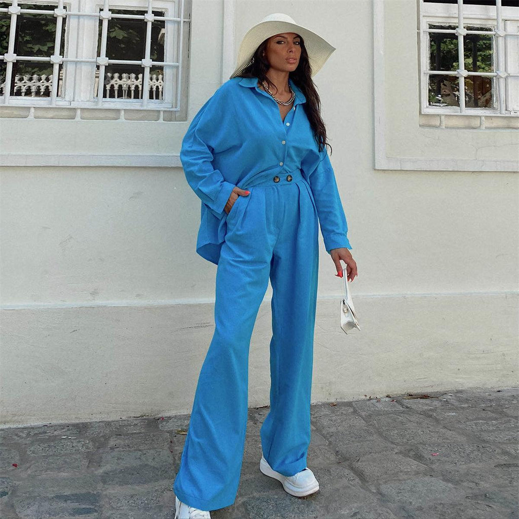 Mariana Vacation Batwing Sleeve Straight Leg Trouser Two Piece Set - Vestir en Moda