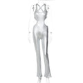 Maribel Women Winter Solid Color Leather Sexy Jumpsuits - Vestir en Moda