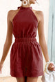 Maritza Halter Neck Tie Back Rompers - Vestir en Moda
