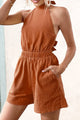 Maritza Halter Neck Tie Back Rompers - Vestir en Moda