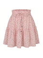 Marlee Solid Color Tiered Ruffle Waist Tie Mini Skirt - Vestir en Moda