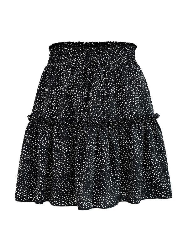 Marlee Solid Color Tiered Ruffle Waist Tie Mini Skirt - Vestir en Moda