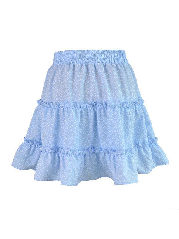 Marlee Solid Color Tiered Ruffle Waist Tie Mini Skirt - Vestir en Moda