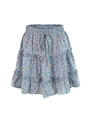 Marlee Solid Color Tiered Ruffle Waist Tie Mini Skirt - Vestir en Moda