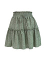 Marlee Solid Color Tiered Ruffle Waist Tie Mini Skirt - Vestir en Moda