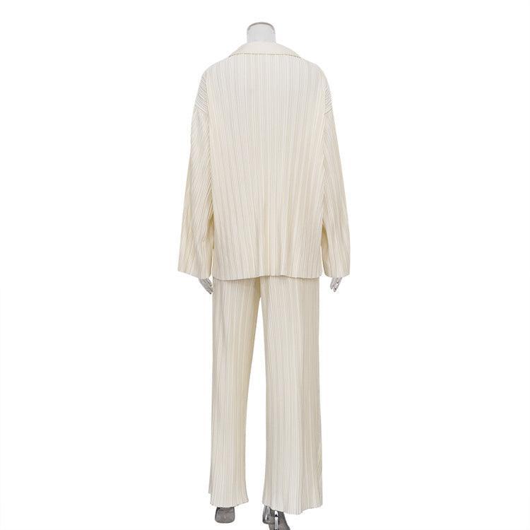 Marlee Solid Straight Casual Western Pleated Two Piece Set - Vestir en Moda
