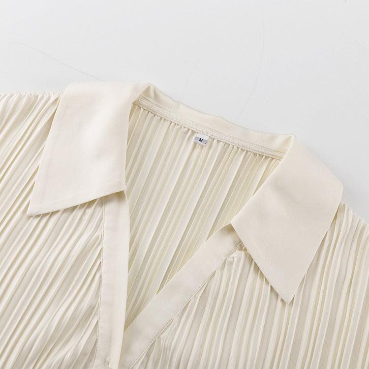 Marlee Solid Straight Casual Western Pleated Two Piece Set - Vestir en Moda